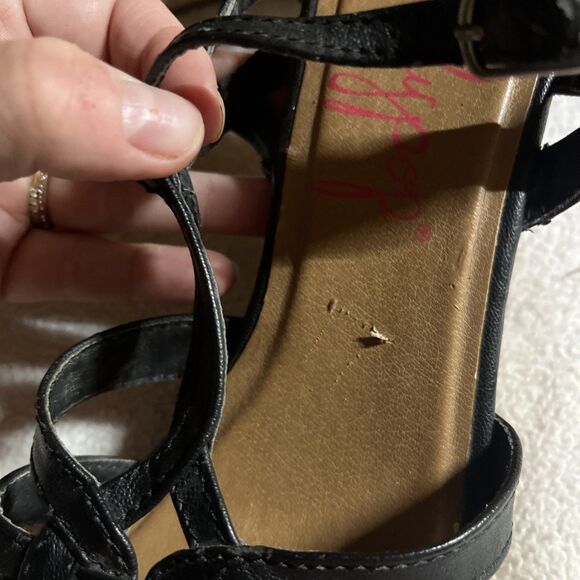 Jellypop Womens Black Platform Strappy Wedge Heel Sandals Size 8 - Picture 7 of 9